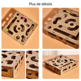 Jouets pour chats pour chat en forme de boîte labyrinthe pour creuser des trous boule de piste teaser de chat jouets éducatifs