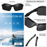Lunettes de soleil 15x12,2cm lunettes cyclisme polarisées pour homme et femme pour le vélo le plein air la pêche et la randonnée