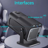 Vidéoprojecteur 1080P 390ANSI projection portative Projection sur écran mobile Convient pour usage domestique Connexion Bluetooth