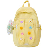 Sac à dos scolaire 42x30x14cm campus cartable mignon oreilles de lapin sac à dos léger grande capacité mignon simple jaune cartable