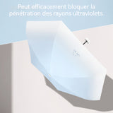 Mini parapluie 90x52cm 6 baleines design de petite taille léger et facile à tenir baleines robustes protection UV durable Blanc