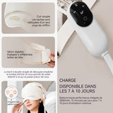 Masseur de tête 2000mAh électrique technique de massage manuel conception à faible bruit fonction de chaleur enveloppante blanc