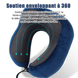 oussin de voyage 28x26x14cm portable oreillers de voyage ergonomique soutien cou u housse amovible lavable mousse mémoire forme