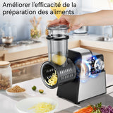 Coupe Légumes Électrique 6x34x17cm Acier inoxydable 150W Cartouche à 5 lames Multifonctionnel Facile à utiliser Silencieux noir