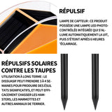 Répulsif 600mAh répulsif  à ultrasons solaire IP65 waterproof groundhog repellent dissuade taupes gaufres les serpents les rats
