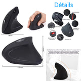 Souris ergonomique sans fil 2.4g optique souris verticale pour droitier silencieuse avce 6 boutons pour PC ordinateur portable