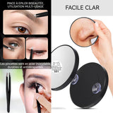 Miroir 10X 20X 30X 3PCS miroir de maquillage grossissant petit miroir avec ventouse et pince pointue pour le maquillage de voyage