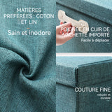 Rangement vetement 45x35x25cm sac rangement pour vêtements couette déménagement boîte rangement vêtements tissu coton et linb vert