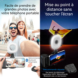 Adaptateur de trépied 7,8x8,2cm bluetooth adaptateur trépied smartphone avec lumière d'appoint et télécommande 3 modes de gradation