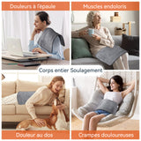 Coussin chauffant 40x76cm velours cristal 9températures 4 niveaux de minuterie protection contre la surchauffe Couverture chauffante