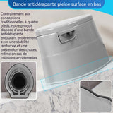 Toilettes 50 cm 7 L Matériau PP Avec support téléphone et anneau antidérapant Double étanchéité anti-odeurs Toilette portable