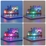 Cartes de vœux 16x21cm carte 3D motif train d'anniversaire lumières et musique enveloppe et carte cadeau cadeau idéal violet