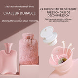 Bouillotte 2000ml 26x17cm sac chauffe-mains en fausse fourrure de lapin, bouillotte remplie d'eau  en hiver chauffe-mains sécurité