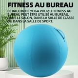 Ballon de yoga chaise de ballon de yoga avec housse ballon de yoga diamètre 75cm ballon de fitness soulage les maux de dos bleu ciel