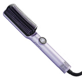 Brosse lissante pour cheveux violet 60w 4 réglages de température affichage numérique lisseur cheveux brosse soufflante 2 en 1