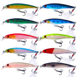 Leurres de pêche 10 pcs kit leurre souple de pêche appât de pêche boîte d'accessoires de pêche poissons-nateurs crochets de pêche