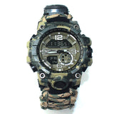 Bracelets de survie 6 en 1 montre-bracelet de survie en plein air avec paracord boussole thermomètre sifflet tournevis grattoir