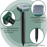 Repulsif taupe solaire 8pcs 500mah LED conduite à 360 degrés recharge solaire anti taupe 24h de travail continu ultrason nuisible