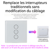 Interrupteur Tactile Interrupteur Volet Roulant WIFI connectivité Contrôle par téléphone mobile et Google Assistant Alexa