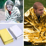 Couverture thermique 210x160CM, portable, multifonctionnelle, pour l'extérieur, couverture d'urgence dorée simple face