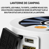 Lumière solaire 1800mAh lumière solaire rechargeable lampe camping LED pour camping pêche l'éclairage de voyage et de randonnée