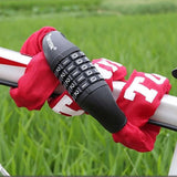 Cadenas de vélo 90CM Chaîne de verrouillage de moto Verrouillage de porte réinitialisable à 5 chiffres Verrouillage de scooter rouge