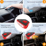 Chauffage de voiture 150W 2 modes rotatif à 360 degrés avec éclairage et dégivrage et désembuage chauffage réchauffeur de voiture