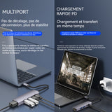 Station d'accueil 5 en 1 hub multi-interface charge rapide PD 100W transmission 5Gbit/s USB3.0 compatible avec plusieurs systèmes