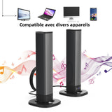 Barre de son pour TVQuatre haut-parleurs 5W 49x5x5xcm basse profonde canaux profonde canaux son stéréo télécommande bluetooth