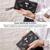 Portefeuille 3x19x10 cm PU matériel couleur noir porte monnaie femme porte-monnaie porte-monnaie en cuir porte monnaie pour femmes