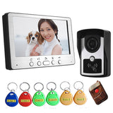 Sonnette de porte visible 7 pouces avec fonction de télécommande à carte magnétique Panneau en aluminium brossé 1000 lignes HD