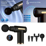Massage 1200mAh 3200r/min 13,5x13,5cm écran tactile led massage musculaire électrique 6 vitesses 4 têtes massage massage profond