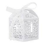 50 pièces  Bonbonnière  Blanc  Motif de la couronne  Noël  Cadeau de mariage  Motif en creux  Mariage  Bonbonnière de mariage