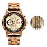 Montre de sport multifonctionnelle pour hommes, montre en bois de zèbre, main, cadeau commémoratif religieux