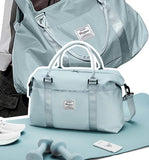 Sac de sport 48x28x17cm tissu oxford vert respirant et imperméable séparation humide et sèche sac de voyage pour femme sac à main