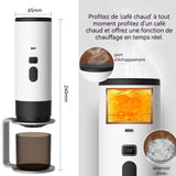 machine à café Mini électrique 72w 7800mah 90ml avec support et sac auto-chauffante cafetière sans fil avec affichage numérique