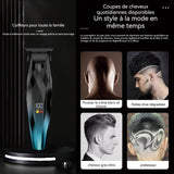 Tondeuse cheveux professionnelle electrique avec affichage numérique ensemble tondeuse à cheveux avec 6 accessoires rechargeable