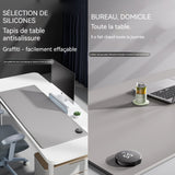 Tapis de souris chauffant 90x36cm 35-55 degrés celsius intelligent 5 niveaux de contrôle de la température  bureau étanche gris