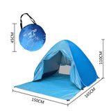 Tente de plage extérieure   200×165×130CM    Revêtement de protection solaire   Avec rideau de porte Tente solaire de bord de mer
