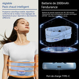 Ceinture chauffante ems peut vibrer ceinture de massage compresse chaude sans fil 106x22cm 3 niveaux réglables chauffant menstruel