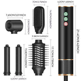 Brosse à cheveux 5 en 1 Ions négatifs peigne fer à boucler automatique peigne à coiffer pour cheveux raides et bouclés fer à boucler