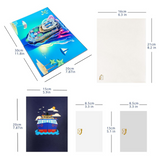 Cartes de vœux 16x21cm carte 3D motif bateau bleu pour anniversaire lumières et musique enveloppe et carte cadeau le cadeau idéal