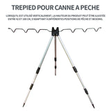 Support de canne à pêche télescopique 0.7kg trépied de pêche en mer résistant à l'usure trepied pour canne a peche trépied de pêche