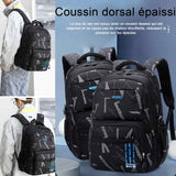 Sac à dos scolaire 47x35x19cm sac d'école pour étudiants de grande capacité imperméable léger et de loisir sac à dos mixte cartable