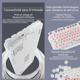 Clavier mécanique 3000mAh disposition à 82 touches prise en charge de la connexion filaire Bluetooth 2.4G 16 réglages d'éclairage