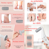 Rapeuse pieds electrique anti-callosités vitesse réglable multifonction sans fil ponceuse pieds râpe à pieds pédicure electrique