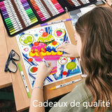 Feutres 100 couleurs double pointe stylo feutre emballage en toile Peinture Brosse Pour Peindre Stylo à dessin Feutres Coloriage