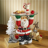 Plateau de serveur du père noël, Sculpture en résine, ornement artisanal pour la maison et le bureau, cadeau d'anniversaire
