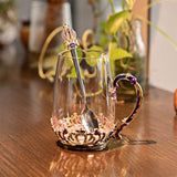 Tasse en verre émaillé 350ML Mug en verre rond à couronne universelle Tasse en cristal Tasse à café en verre Nouveau mug en verre
