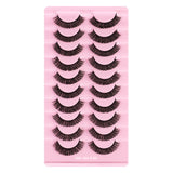 10 paires de faux cils 3D volume russe Faux cils duveteux yeux de chat Faux cils naturels réutilisables faits à la main